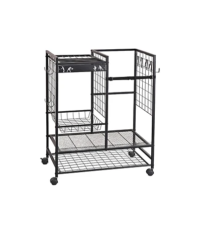 Mythinglogic Tennis Rack Organizer: All-in-One Storage for Bags, Balls, Rackets & Gear