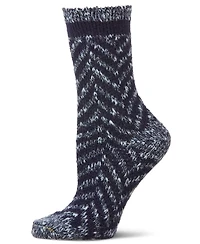 MeMoi Women's Classic Chevron Warm & Cozy Cotton Blend Crew Sock