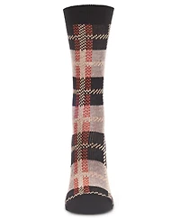 MeMoi Women's Retro Vintage Plaid Crew Socks