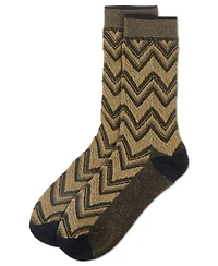 MeMoi Women's Shimmer Chevron Crew Socks