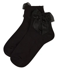 MeMoi Women's Cotton Rich Tulle Bow Trimmed Ankle Sock