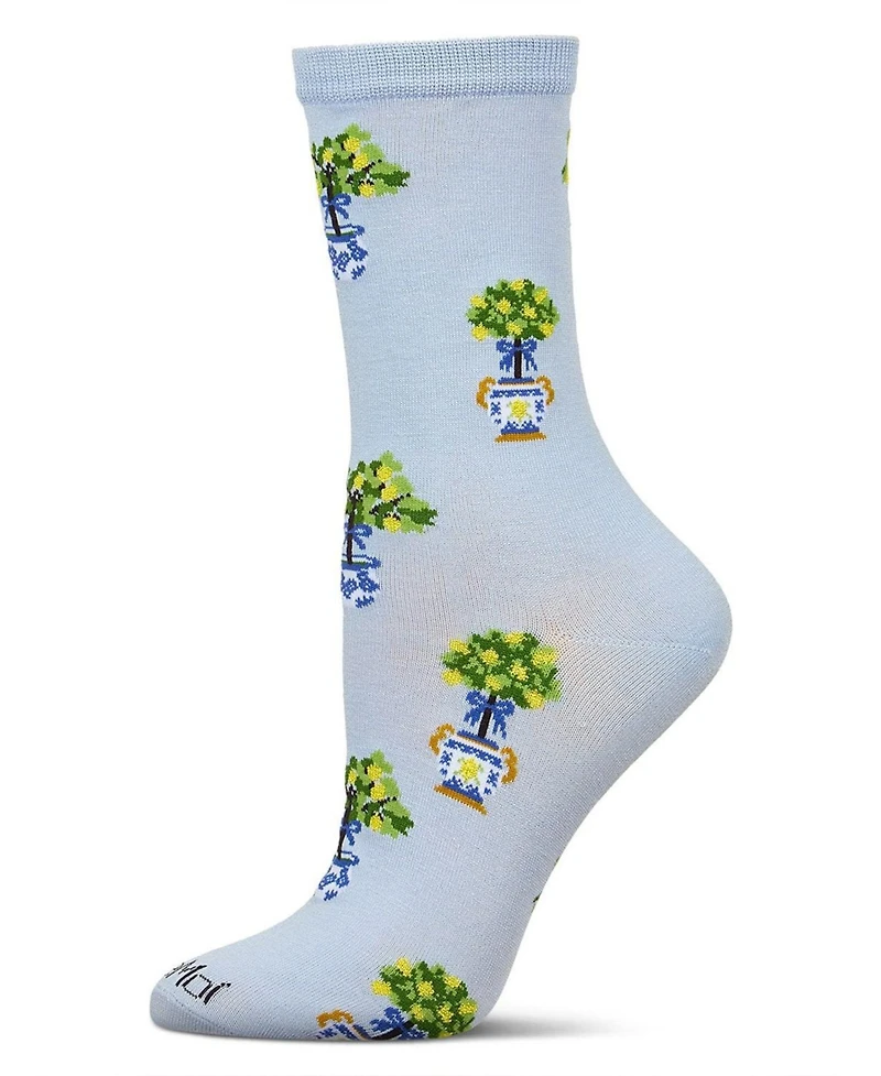 MeMoi Women's Topiary Rayon From Crew Socks