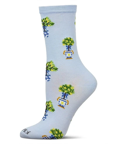 MeMoi Women's Topiary Rayon From Crew Socks