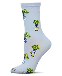 MeMoi Women's Topiary Rayon From Crew Socks