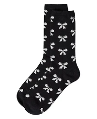 MeMoi Women's "Bows" Cashmere Blend Crew Sock
