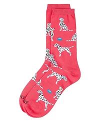 MeMoi Women's Dalmatian Themed Rayon Blend Novelty Crew Sock