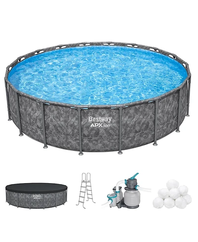 Bestway Apx 365 18'x52" Round Above Ground Swimming Pool Set with Pump & Ladder