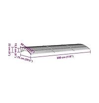 Door Canopy Black Polycarbonate 118.1 x 29.5 in Durable