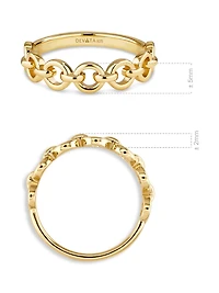 Devata Cable Link Ring Gold Plated Sterling Silver, 8