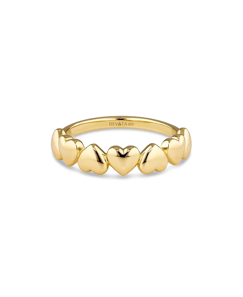 Devata Sweet Heart Ring in Gold Plated Sterling Silver