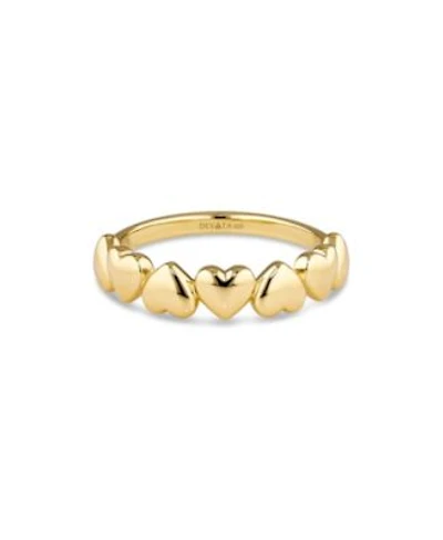 Devata Sweet Heart Ring In Gold Plated Sterling Silver Size 8