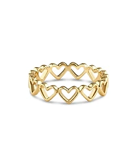 Devata Open Heart Eternity Ring in Gold Plated Sterling Silver