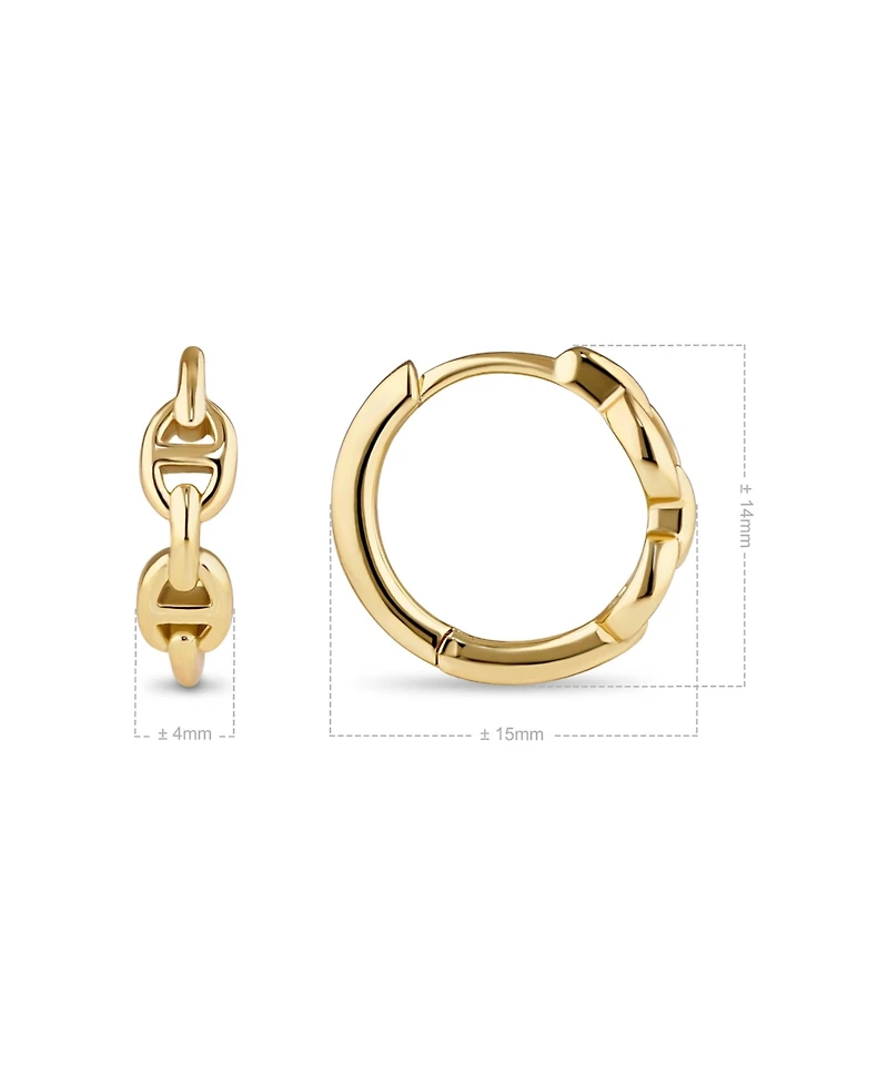 Devata Mariner Hoop Earrings in Gold Plated Sterling Silver