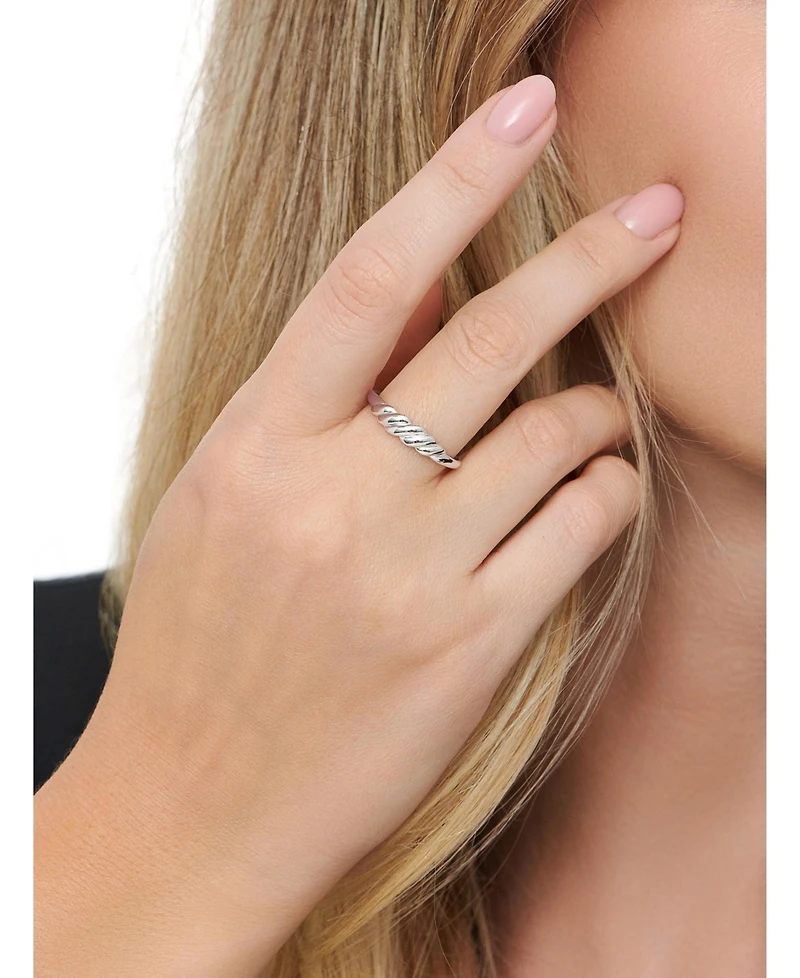Devata Rope Ring in Rhodium Plated Sterling Silver