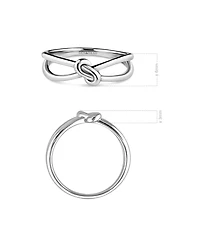 Devata Love Knot Ring in Rhodium Plated Sterling Silver