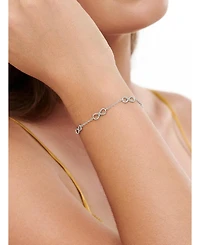 Devata Infinity Chain Bracelet in Rhodium Plated Sterling Silver