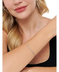 Devata Infinity Chain Bracelet in Rhodium Plated Sterling Silver, Adj 6.5/7.0/7.5 inch