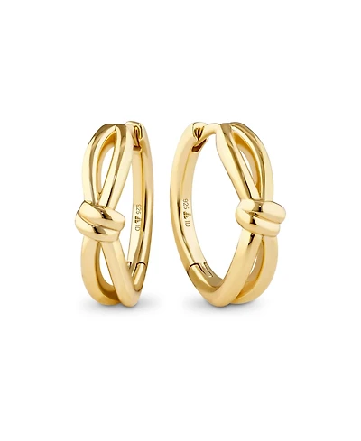 Devata Love Knot Hoop Earrings in Gold Plated Sterling Silver