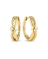 Devata Love Knot Hoop Earrings in Gold Plated Sterling Silver