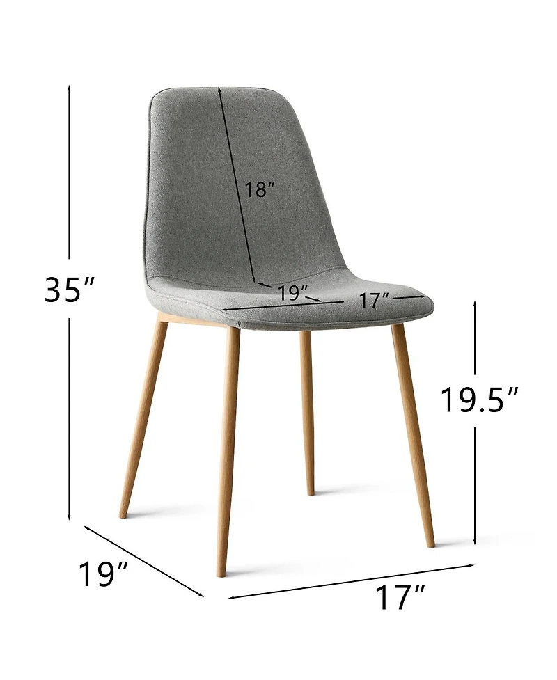 3-Piece 34.5" Dining Set with Sculpted Pedestal Table and 2 Upholstered Chairs with Curved Back and Light Wood Legs-Maison Boucle