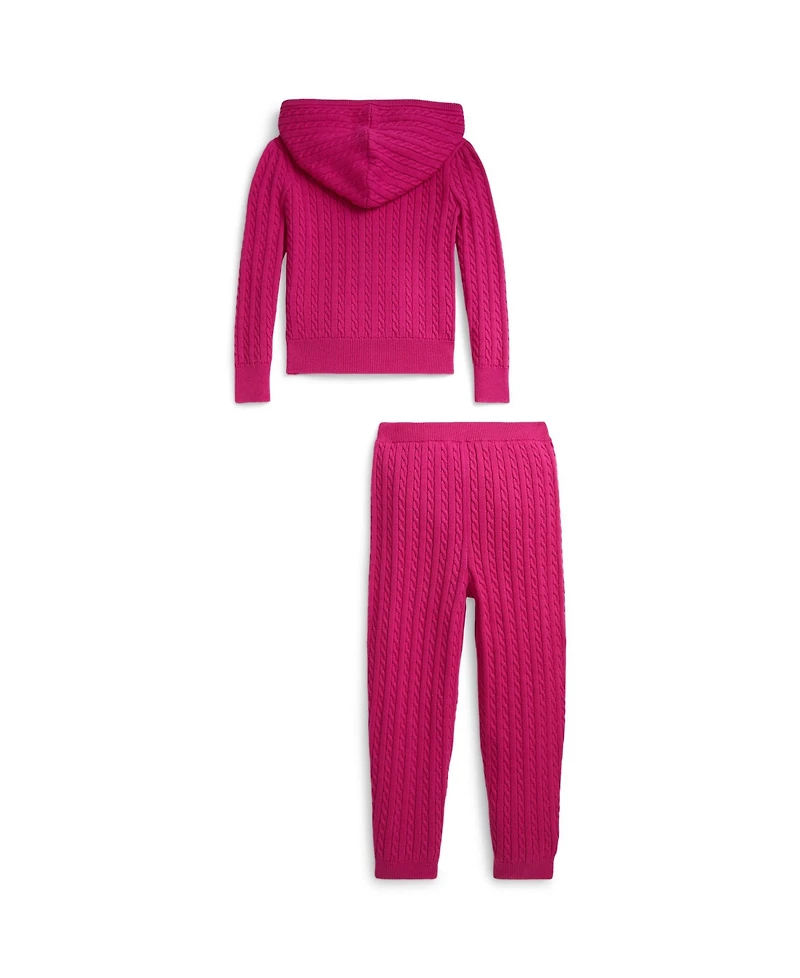 Polo Ralph Lauren Girls 2T-6X 2-Pc. Mini-Cable Full-Zip Hoodie and Pants Set