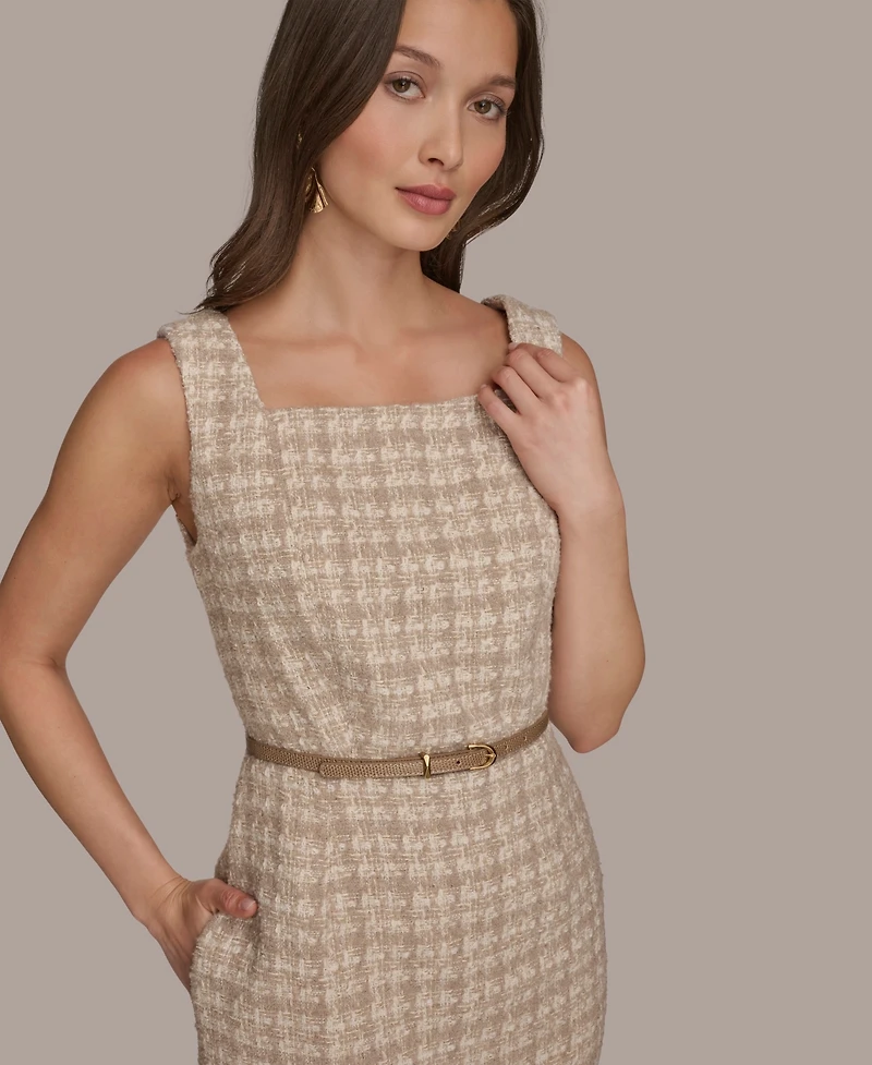 Donna Karan New York Women's Tweed Midi A-Line Dress