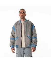 The Wild Collective Men's and Women's Gray Detroit Lions Oversized Retro Full-Zip Jacket