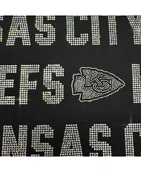 Gameday Couture Women's Black Kansas City Chiefs Relaxed Drop Shoulder Hype Era Rhinestone Text Sweatshirt