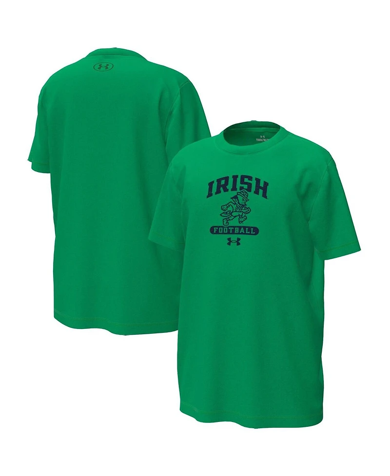 Under Armour Big Boys and Girls Kelly Green Notre Dame Fighting Irish Leprechaun Tech Stretch T-Shirt