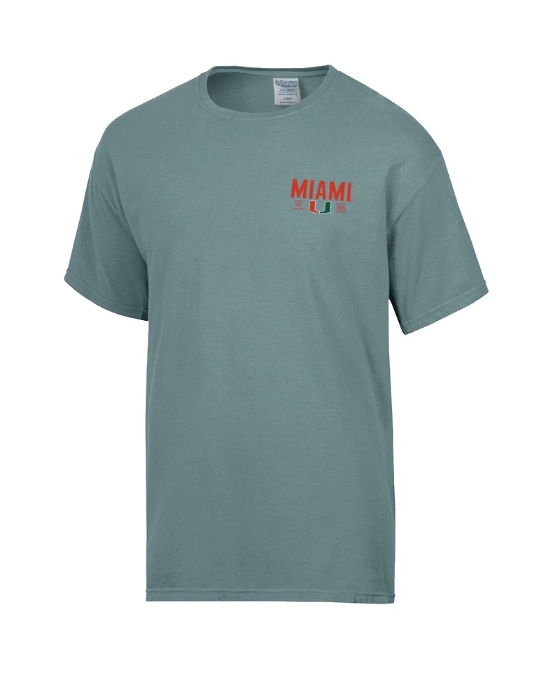 Comfortwash Men's Green Miami Hurricanes Big Name T-Shirt
