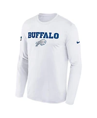 Nike Big Boys and Girls White Buffalo Bills 2025 Rivalries Collection Sideline Legend Dri-fit Long Sleeve T-Shirt