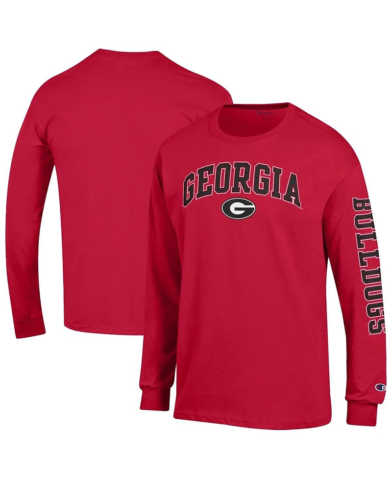 Champion Men's Red Georgia Bulldogs Arch Over Logo 2-Hit Long Sleeve T-Shirt