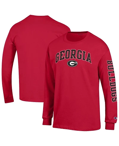 Champion Men's Red Georgia Bulldogs Arch Over Logo 2-Hit Long Sleeve T-Shirt