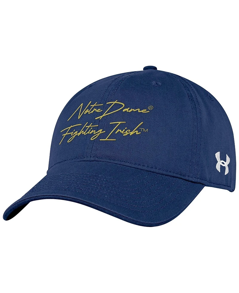 Under Armour Men's Navy Notre Dame Fighting Irish College Essentials Washed Cotton Blend Adjustable Hat
