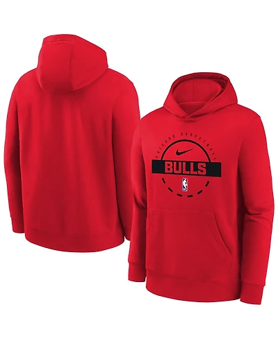 Nike Big Boys and Girls Red Chicago Bulls 2025/26 Club Fleece Practice Hoodie