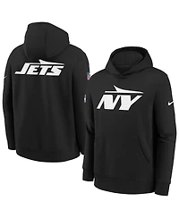 Nike Big Boys and Girls Black New York Jets Sideline Club Fleece Hoodie