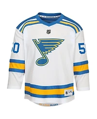 Outerstuff Big Boys and Girls Jordan Binnington White St. Louis Blues Away Replica Player Jersey