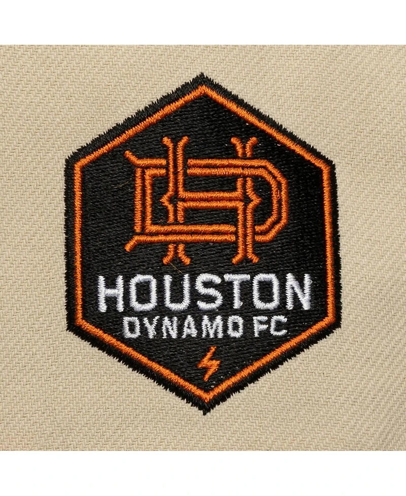 Mitchell & Ness Men's Cream/Orange Houston Dynamo Fc Upside Down Pro Pinch Snapback Hat