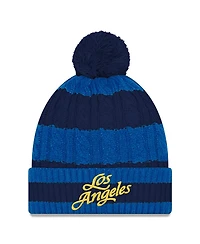New Era Women's Midnight Blue Los Angeles Rams 2025 Rivalries Collection Braided Cuffed Pom with Knit Hat