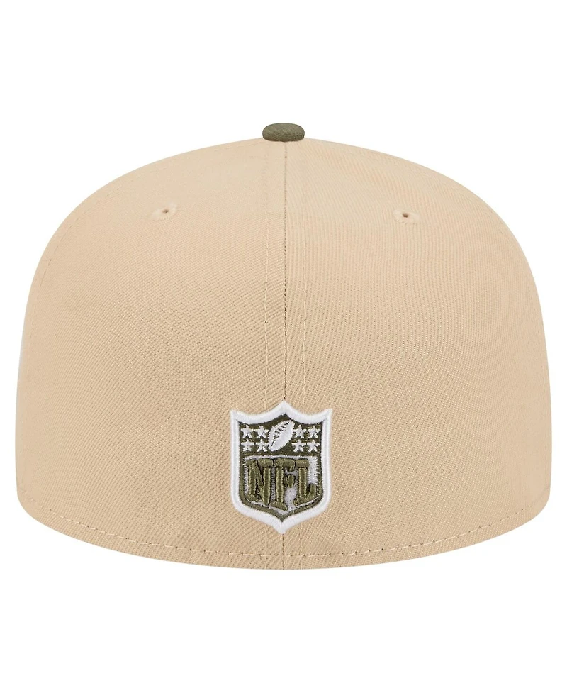New Era Men's Beige/Olive Pittsburgh Steelers Color Pack A-Frame 59FIFTY Fitted Hat