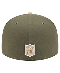 New Era Men's Light Beige/Olive Baltimore Ravens Color Pack Split Panel 59FIFTY Fitted Hat
