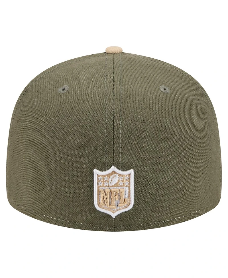 New Era Men's Light Beige/Olive Denver Broncos Color Pack Split Panel 59FIFTY Fitted Hat