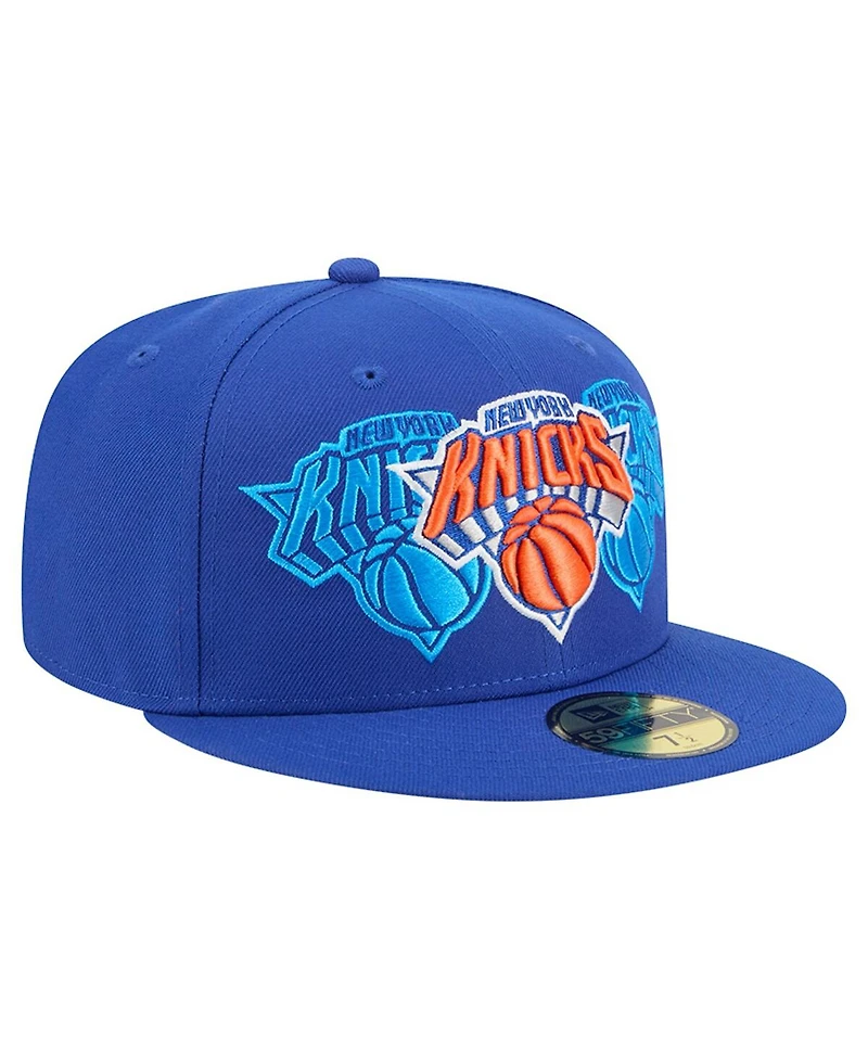 New Era Men's Blue New York Knicks Tri-Hit 59Fifty Fitted Hat