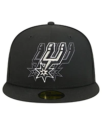 New Era Men's Black San Antonio Spurs Tri-Hit 59Fifty Fitted Hat