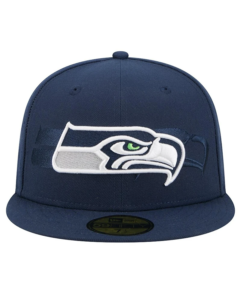 New Era Men's College Navy Seattle Seahawks Tri-Hit 59FIFTY Fitted Hat
