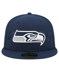 New Era Men's College Navy Seattle Seahawks Tri-Hit 59FIFTY Fitted Hat