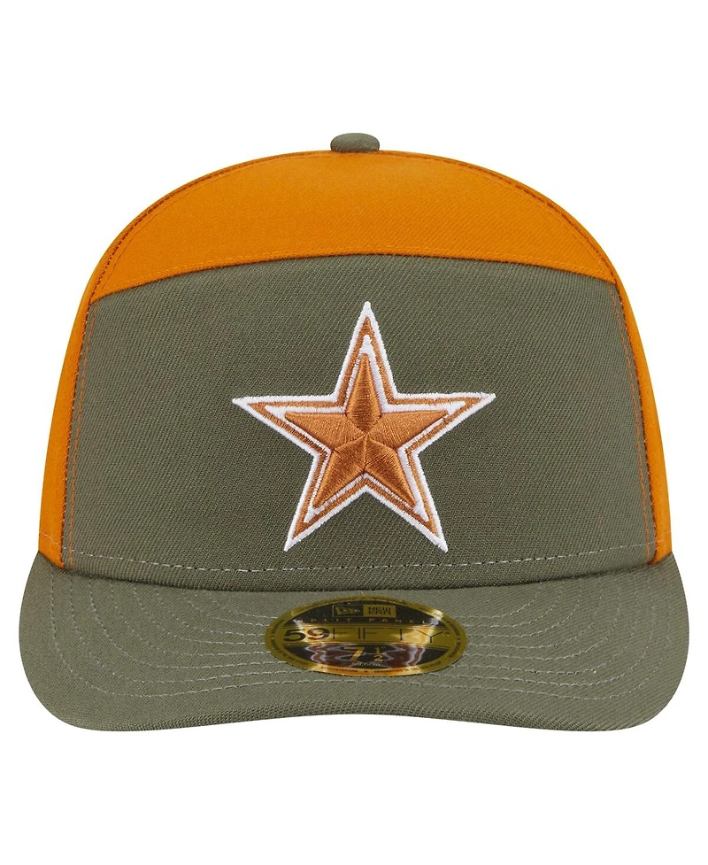 New Era Men's Olive/Brown Dallas Cowboys 2-Tone Color Pack Split Panel 59FIFTY Fitted Hat