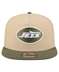 New Era Men's Khaki/Olive New York Jets Color Pack A-Frame 9FIFTY Snapback Hat