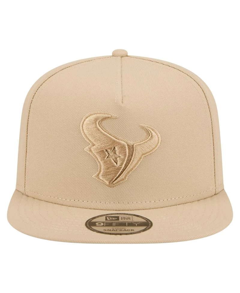 New Era Men's Light Beige Houston Texans Color Pack A-Frame 9FIFTY Snapback Hat