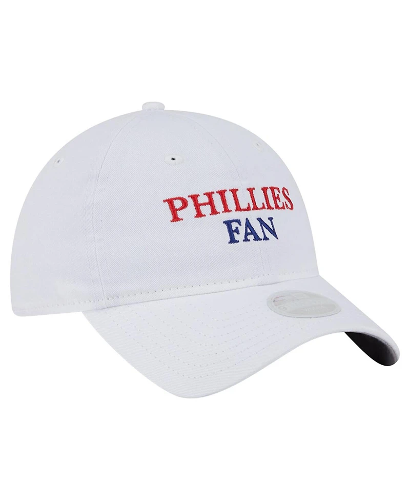 New Era Women's White Philadelphia Phillies Team Fan 9TWENTY Adjustable Hat